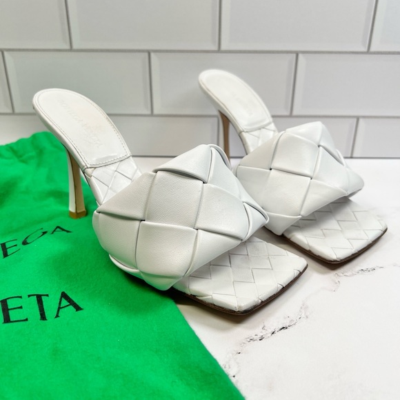 Bottega Veneta White Lido Mule Mules Heels Heel Sandals